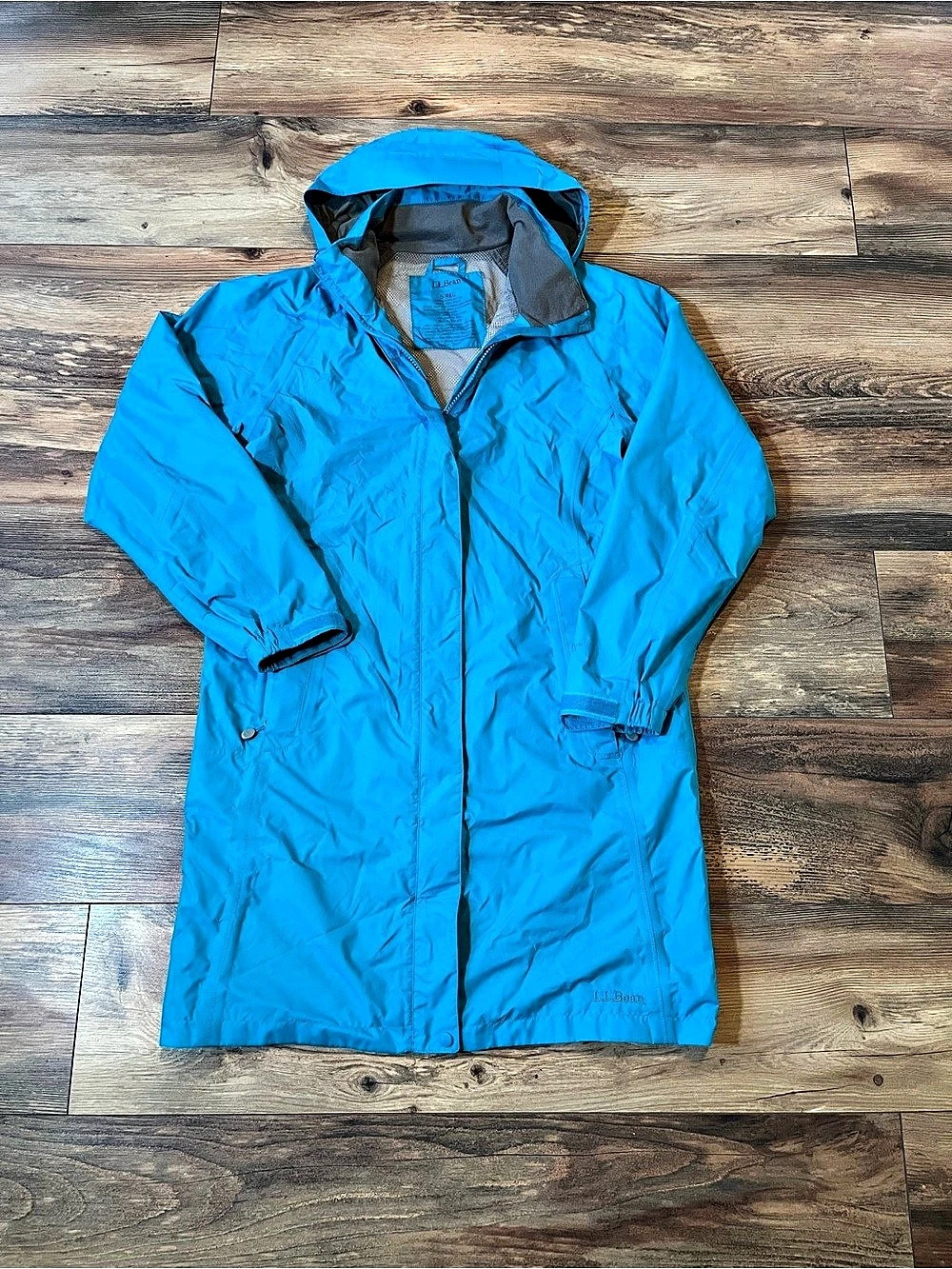 L.L.Bean GORE-TEX Rain Jacket Women’s S Blue Hooded Waterproof Shell Coat